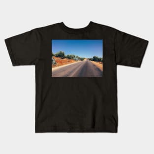 Empty Road in Moroccan Olive Tree Territory Kids T-Shirt